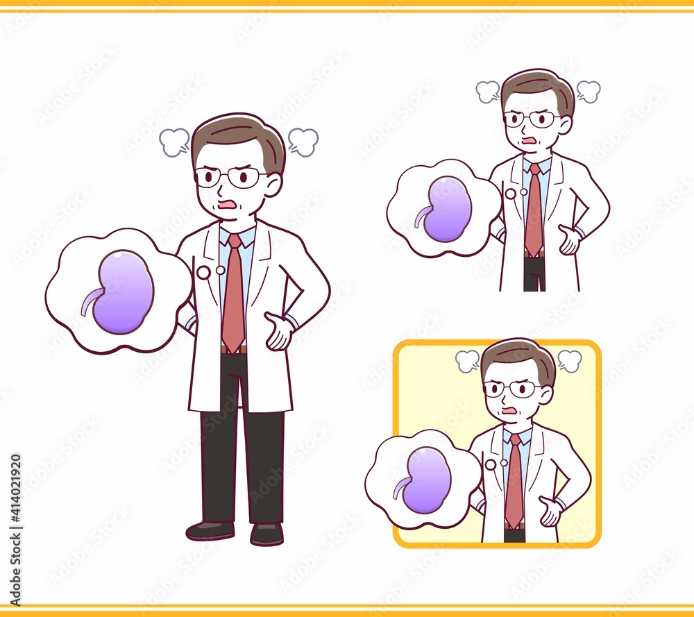 Elderly male doctor in a lab coat_I2