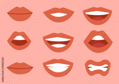 Set of Women Lips
