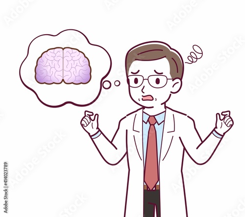 Elderly male doctor in a lab coat_I2