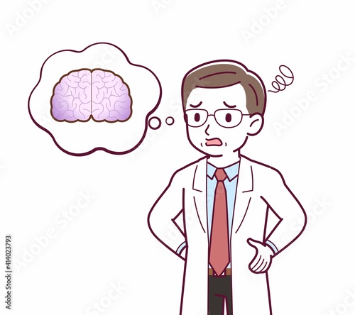 Elderly male doctor in a lab coat_I2