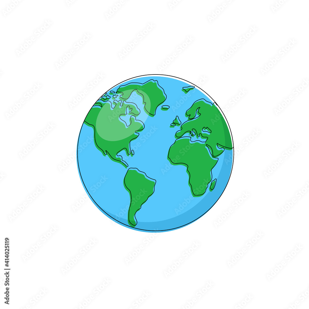 Earth globe isolated on white background. Earth icon. Vector illustration