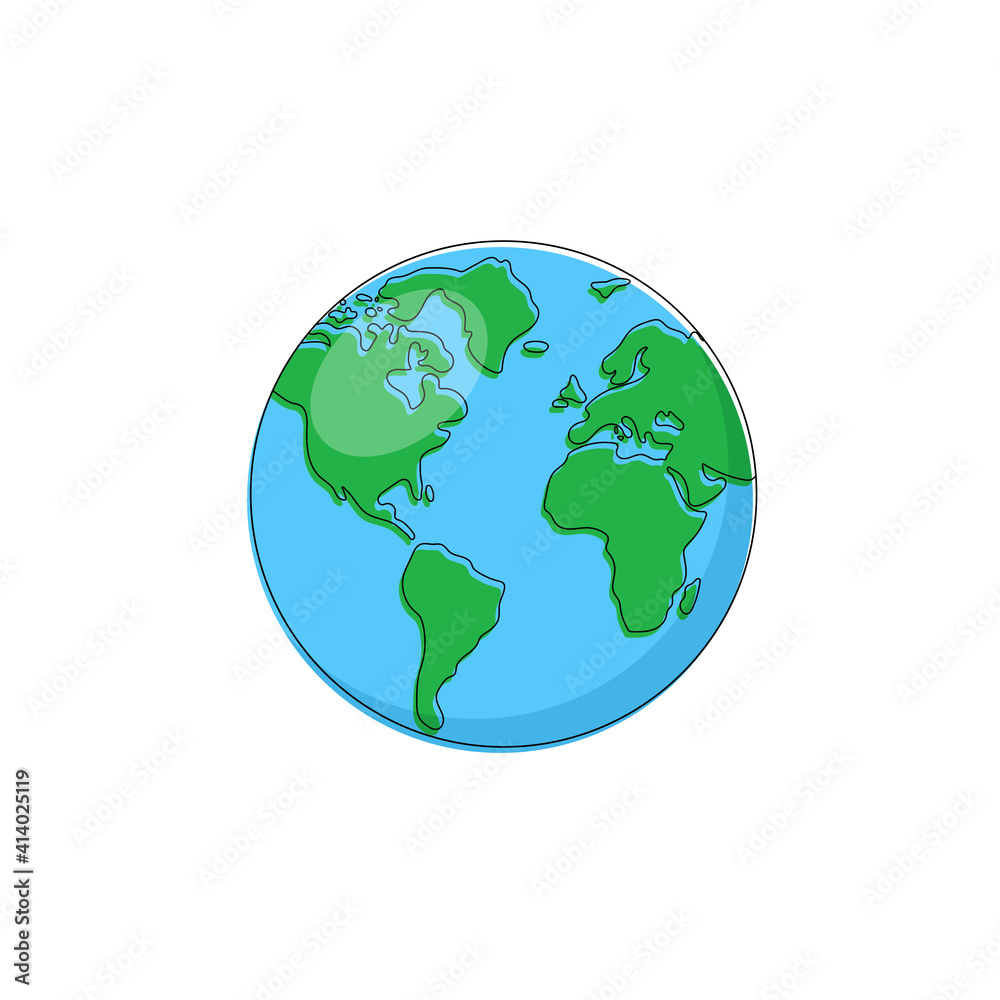 Earth globe isolated on white background. Earth icon. Vector illustration Earth globe isolated on white background. Earth icon. Vector illustration