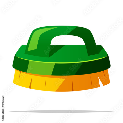 Plastic scrub brush vector isolated illustration