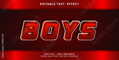boys text effect editable