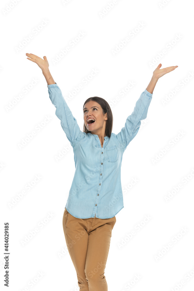 casual woman full of joy is having a good time casual woman full of joy is having a good time