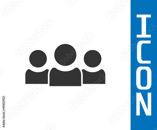Grey Users group icon isolated on white background. Group of people icon. Business avatar symbol - users profile icon. Vector.