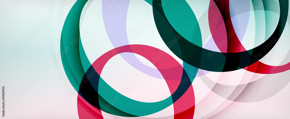 Fototapeta premium Ring geometric shapes, o letter repetition wallpaper. Abstract background for business or technology presentations, internet posters or web brochure covers