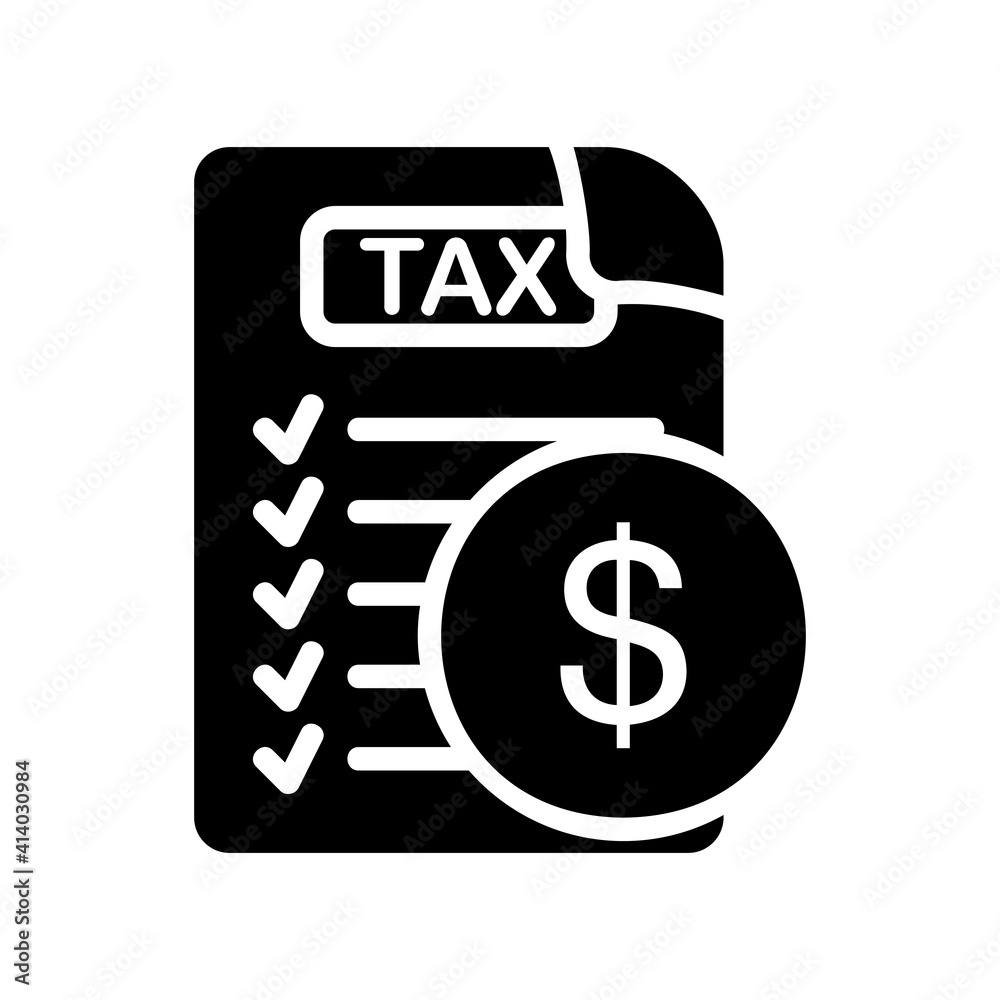 Tax payment icon vector illustration in solid style about marketing and growth for any projects