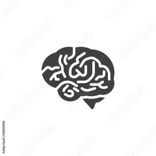 Human brain vector icon. filled flat sign for mobile concept and web design. Brain organ glyph icon. Symbol, logo illustration. Vector graphics