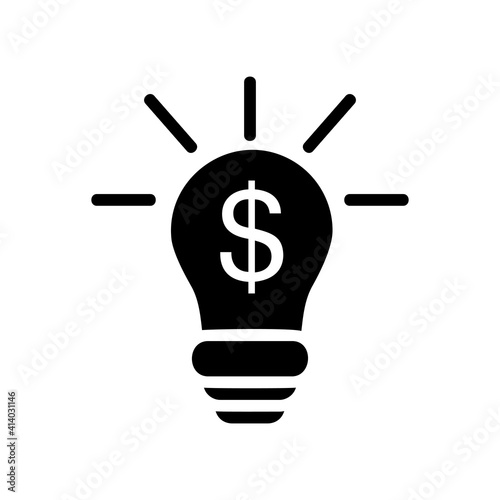 Idea icon vector illustration in solid style about marketing and growth for any projects