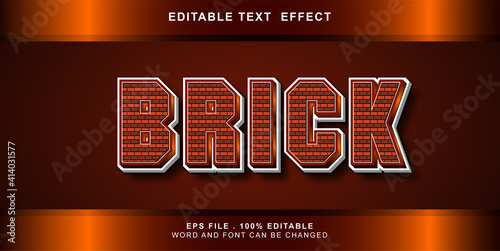 text effect editable brick