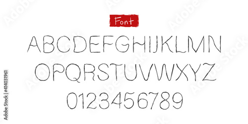 Hand drawn doodle fonts isolated on white background. Hand drawn alphabet letters. Vector illustration