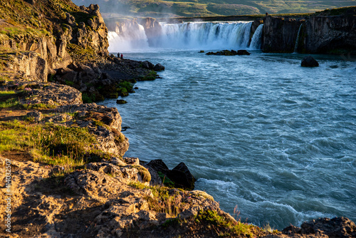 A view of Godafoss, one of most beautiful waterfalls in Iceland