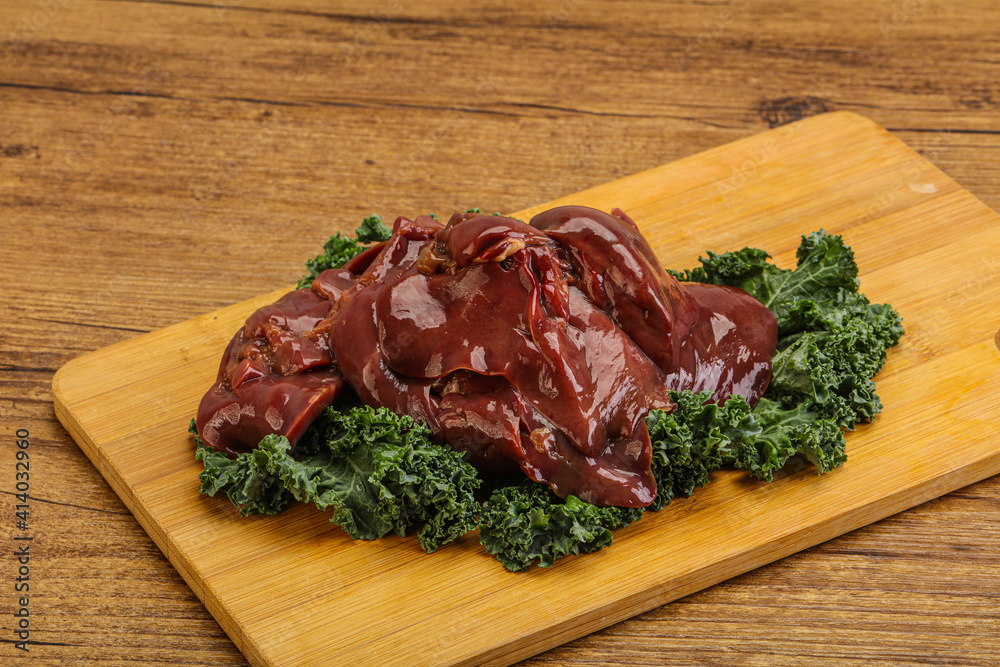 Fototapeta premium Raw chicken liver for cooking