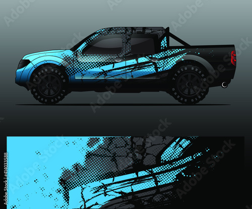 Truck decal graphic wrap vector, abstract background