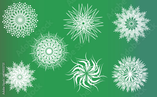 Set of snowflakes, isolated elements for decoration