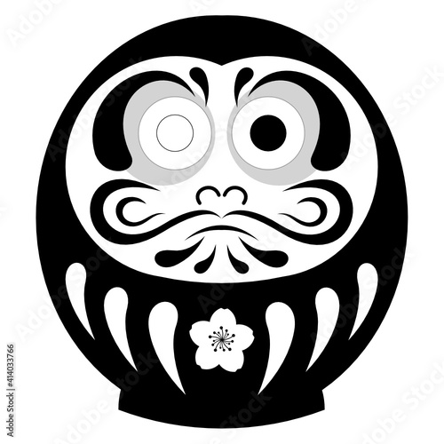 Black Daruma doll with only left eye and blank right eye to fill when your hope or desire comes true.