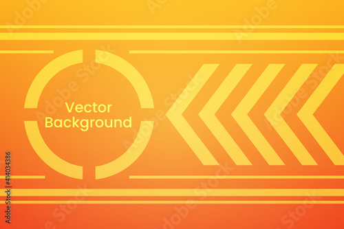 Vector arrows and lines on a orange background with a banner for your text or logo