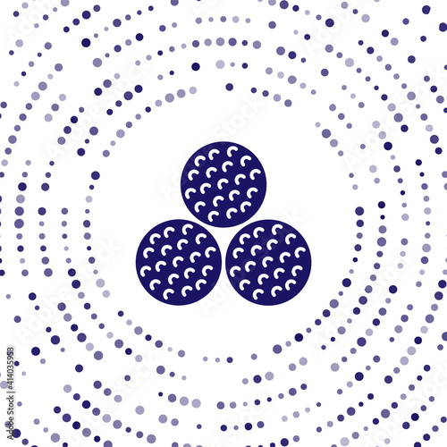 Blue Golf ball icon isolated on white background. Abstract circle random dots. Vector.
