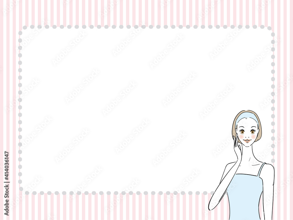 20210214頬に手を当てる健康的な女性