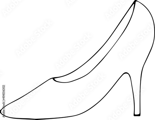 シンプルなハイヒールの線画