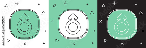 Set Mars symbol icon isolated on white and green, black background. Astrology, numerology, horoscope, astronomy. Vector.