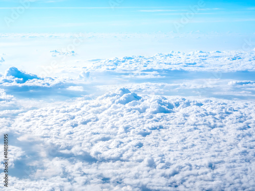 Above the cloud, sky view from airplane window.