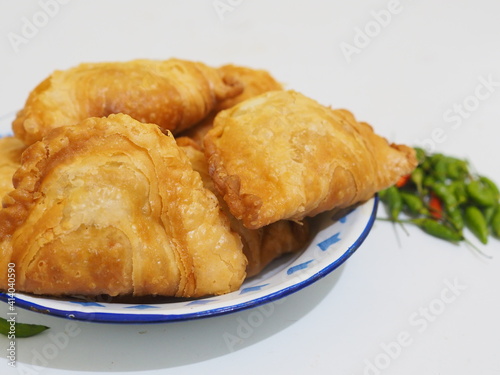 close-up photo of pastel food on a white background