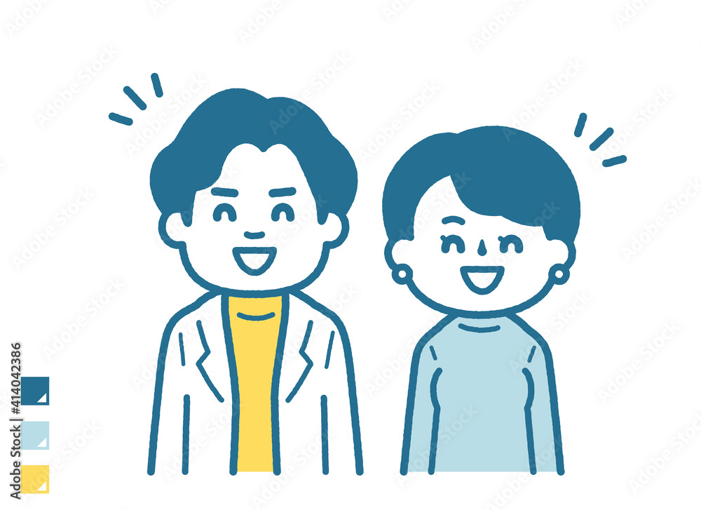Male and female smiles Male and female smiles