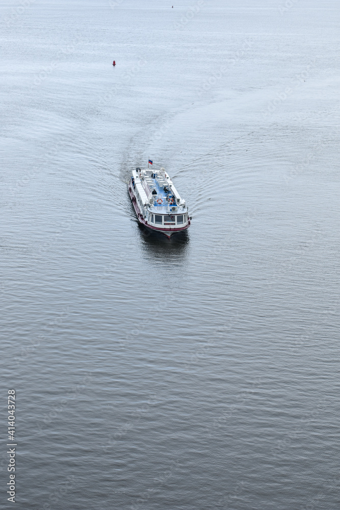The ship sails along the Oka River. Nizhny Novgorod The ship sails along the Oka River. Nizhny Novgorod