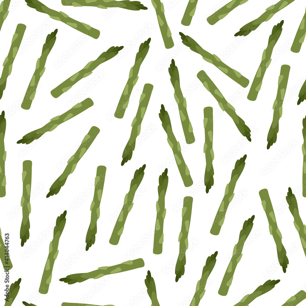 Asparagus tomato seamless pattern isolated on white background. Vector hand drawn illustartion. Asparagus tomato seamless pattern isolated on white background. Vector hand drawn illustartion.