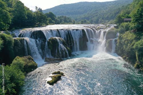 Amazing waterfall of Strbacki Buk on Una river in Bosnia and Herzegovina photo