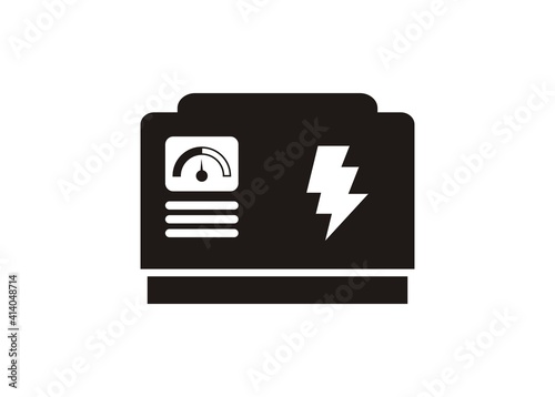Generator engine. Simple illustration in black and white