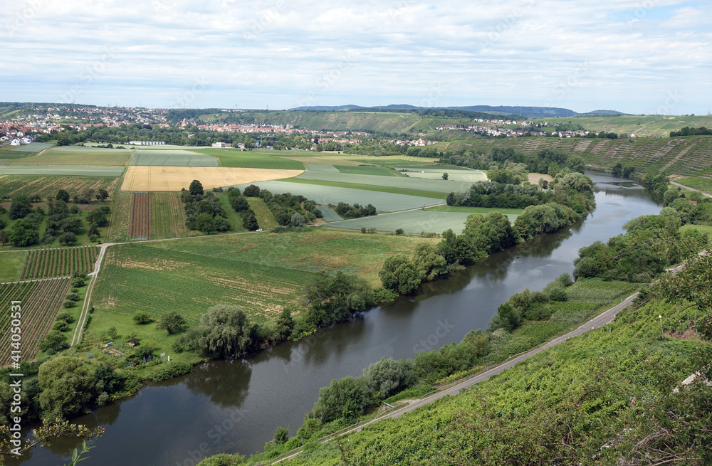 Blick von den Hessigheimer Felsengärten zum Neckar