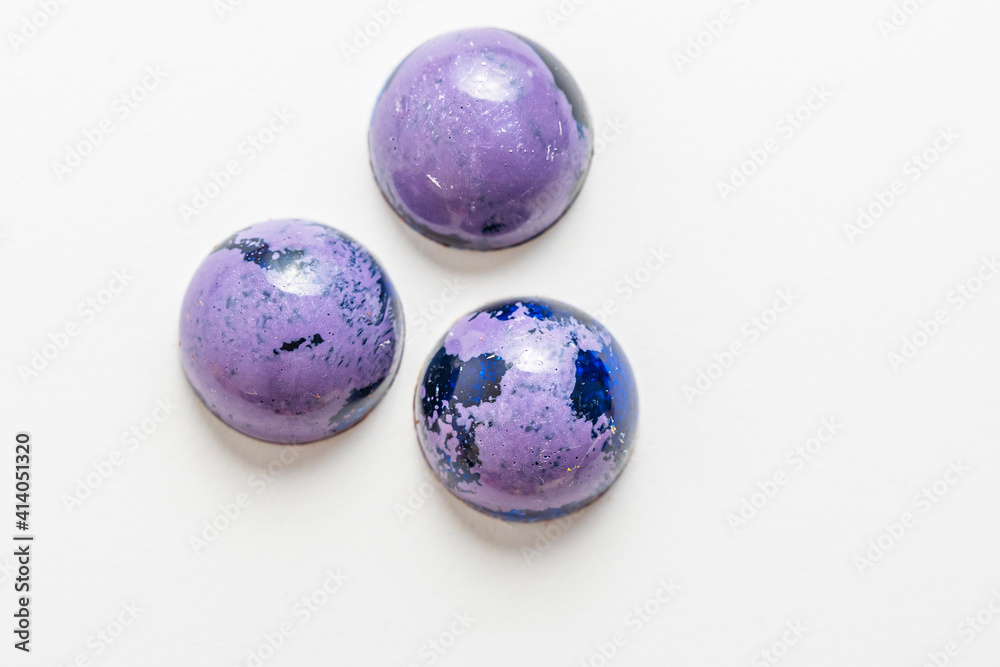 Handmade colorful chocolate, Belgian sweets Handmade colorful chocolate, Belgian sweets