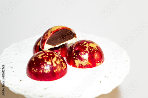 Handmade colorful chocolate, Belgian sweets