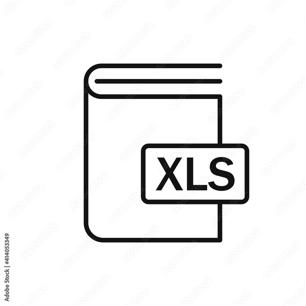 Book XLS format icon. Vector illustration