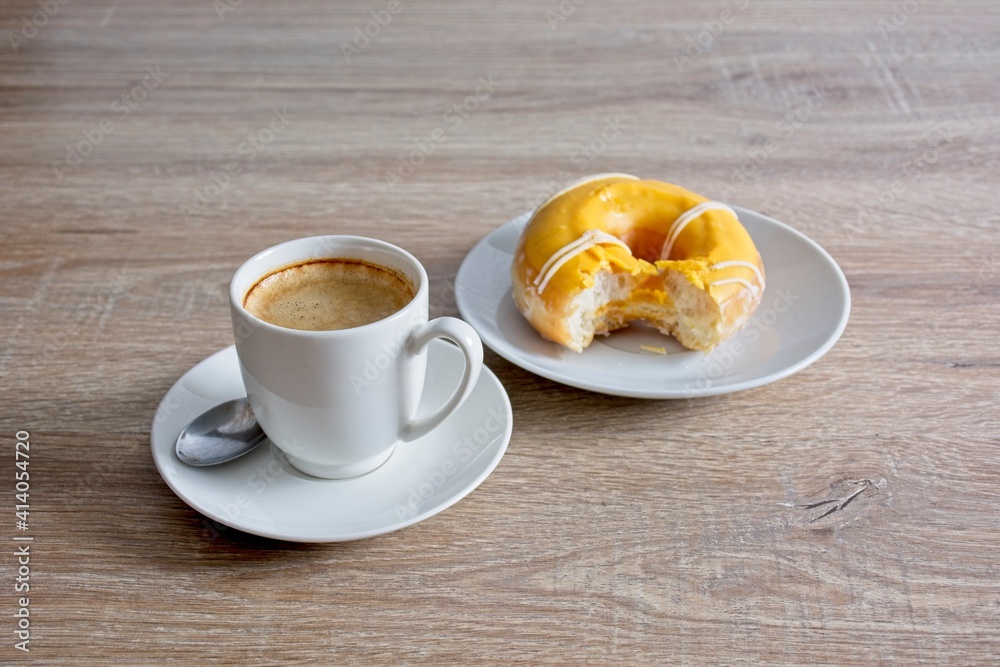 Coffee and doughnut Coffee and doughnut