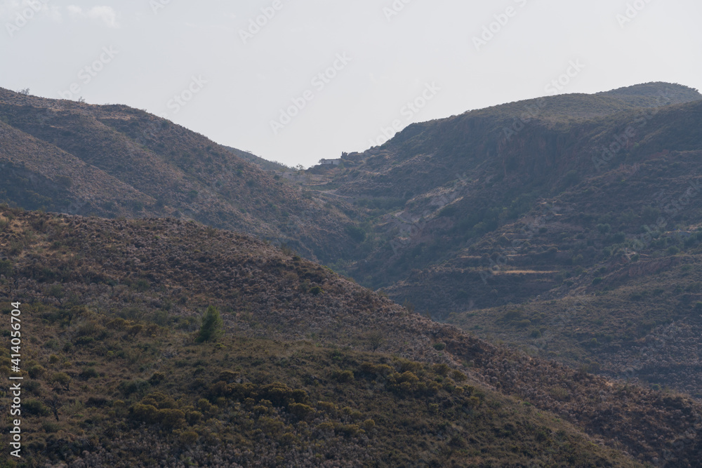 Mountainous landscape in La Alpujarra in southern Spain