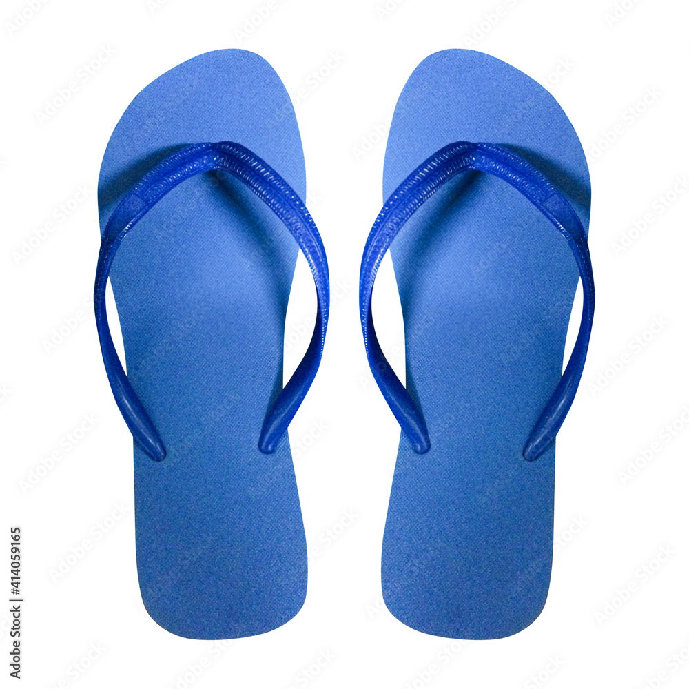 Blue flip flops isolated on white background Blue flip flops isolated on white background
