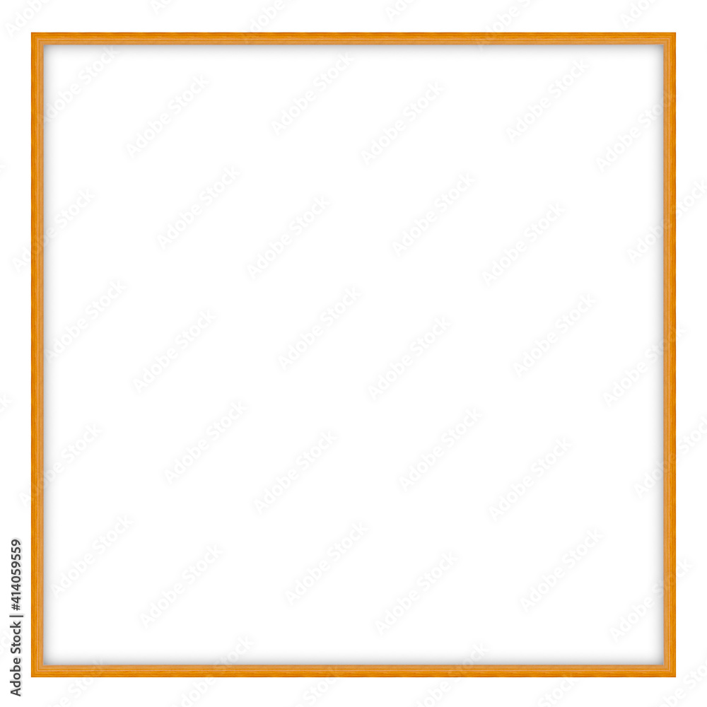 Wooden picture frame isolated on white background with clipping path