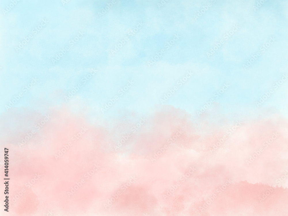優しい春のイメージの壁紙 パステルカラーの背景 ピンク 水色 ふわふわ 水彩画 Ilustracion De Stock Adobe Stock