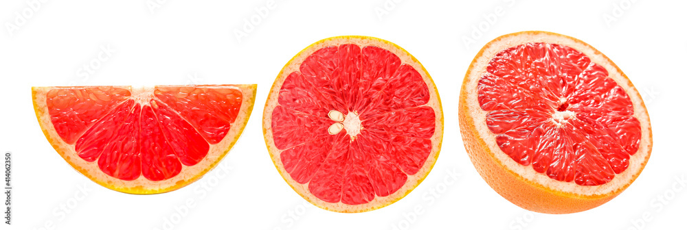 fresh grapefruit  isolated on white background