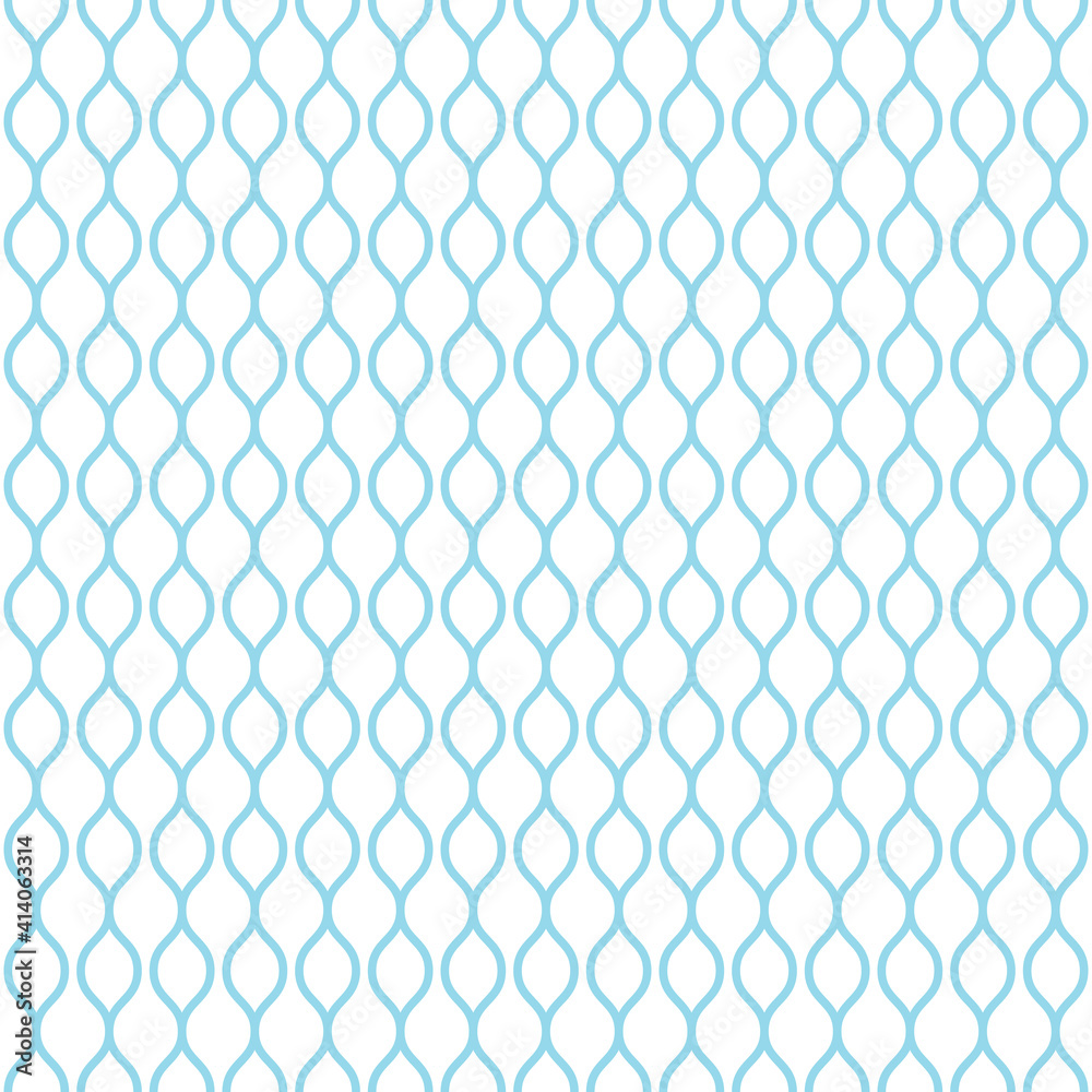 Naklejka premium Wavy lines. seamless texture with light blue rolling lines on blue background.