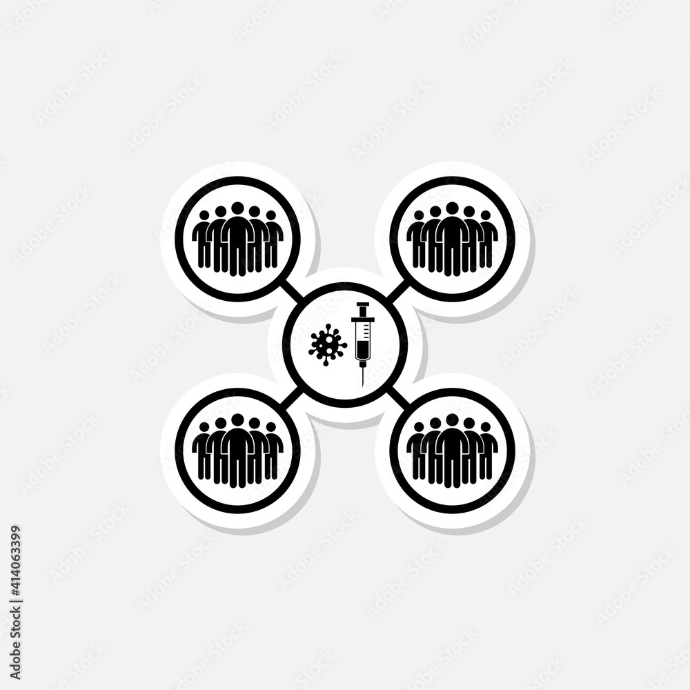 Obraz premium Syringe sticker icon for mass vaccination