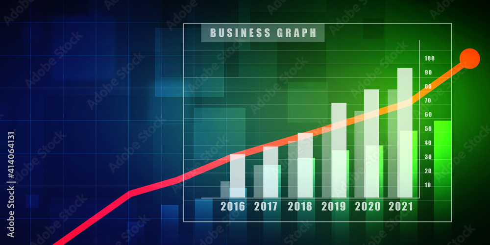 2d rendering Stock market online business concept. business Graph 2d rendering Stock market online business concept. business Graph