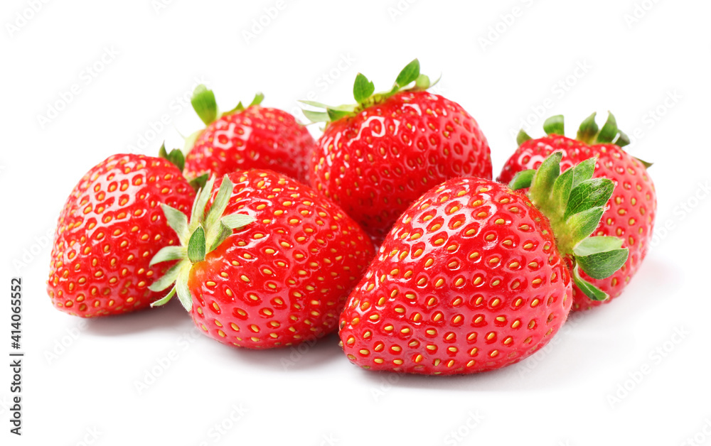 Pile of delicious fresh red strawberries on white background Pile of delicious fresh red strawberries on white background