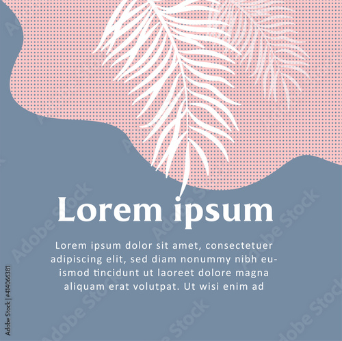 
Modern square template with floral and abstract elements. Suitable for Social Media posts, banner design, mobile apps. Vector modern background