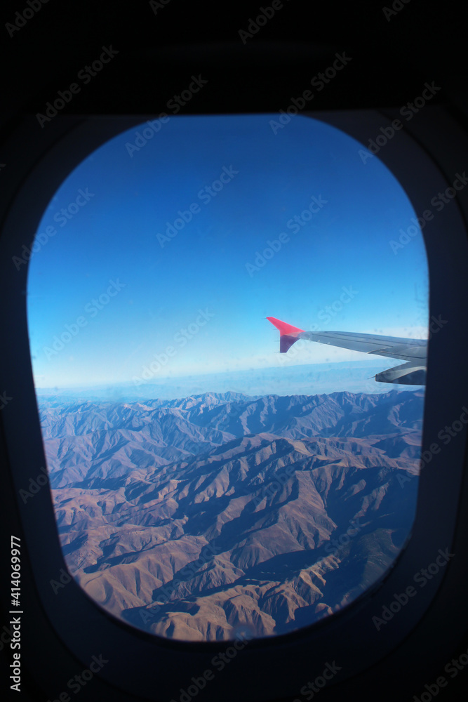 High Atlas view from the plane window High Atlas view from the plane window