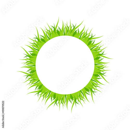 Wreath with green grass and herbs. Floral garland good for eco card, organic products.